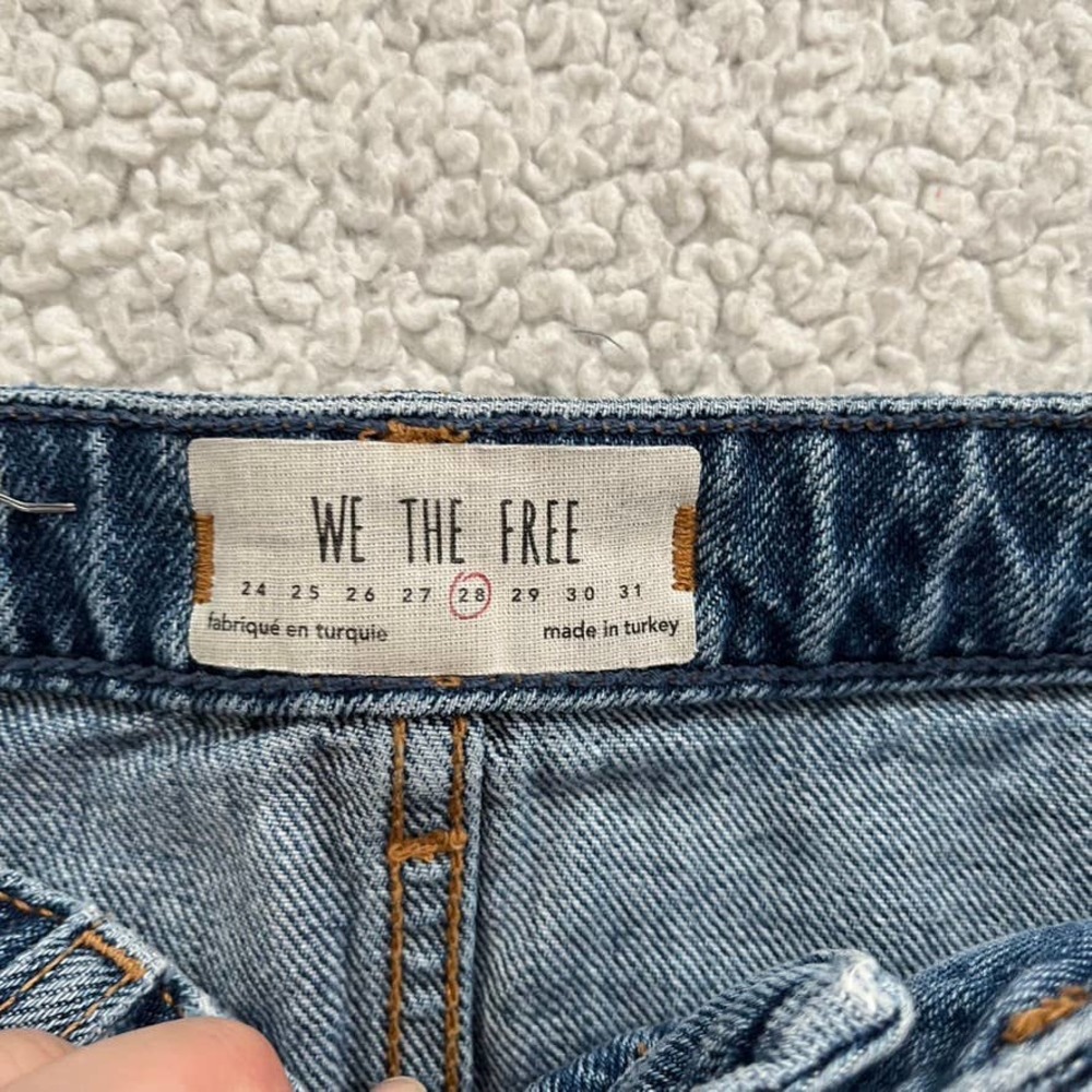Free People Denim High Waisted Cutoff Mini Skirt Women size 28 - Picture 9 of 11